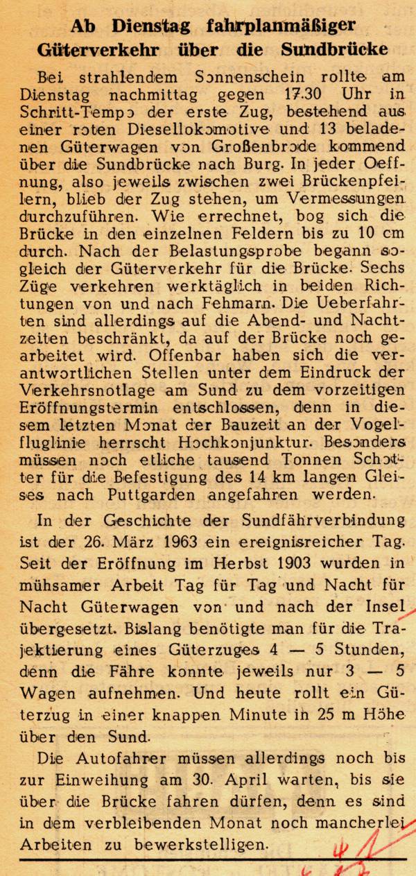 1963 03 29 Ab Dienstag fahrplanmaessiger Gueterverkehr Sundbruecke