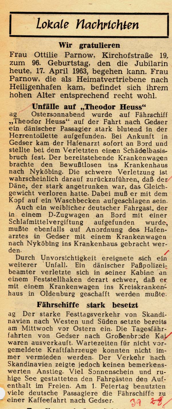 1963 04 17 Unfaelle auf Theodor Heuss Faehrschiffe stark besetzt