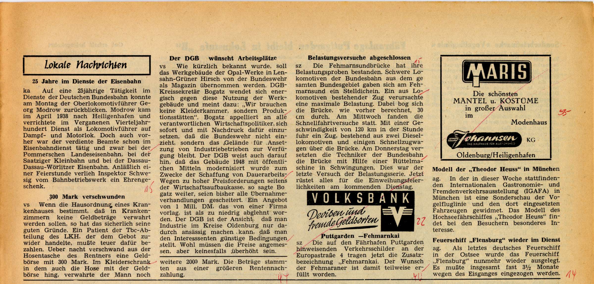 1963 04 26 27 Lokale Nachrichten 25 Jahre im Dienst der EB Belastungsproben abgeschlossen