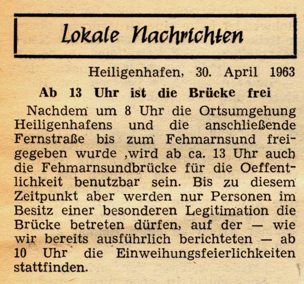 1963 04 30 Ab 13Uhr ist die Bruecke frei