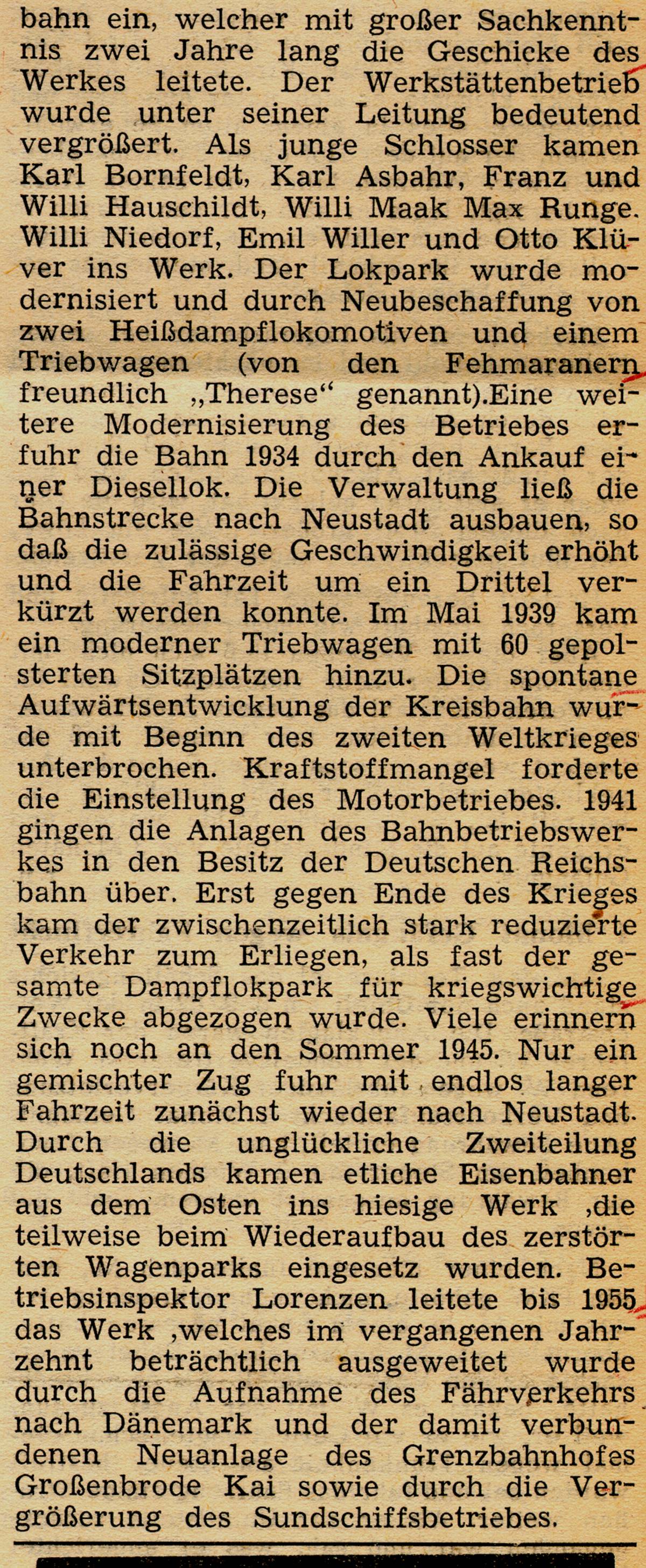 1963 05 21 Bahnbetriebswerk Heiligenhafen wird stillgelegtC