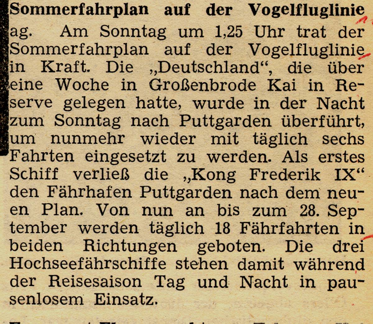 1963 05 25 Sommerfahrplan auf der Vogelfluglinie