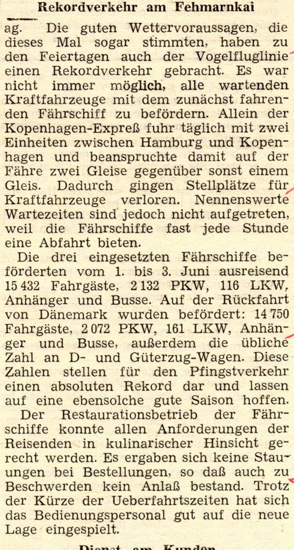 1963 06 07 Rekordverkehr am Fehmarnkai