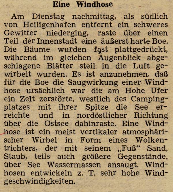 1963 08 02 Eine Windhose vor Heiligenhafen