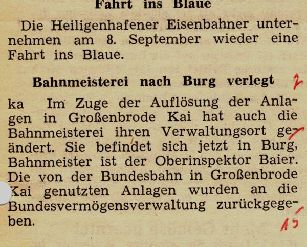 1963 08 27 Bahnmeisterei nach Burg verlegt von GRB Kai