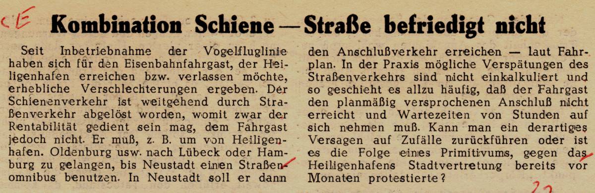 1963 09 06 Kombination Schiene Strasse befriedigt nicht