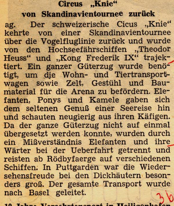 1963 10 11 Circus Knie von Skandinavientournee zurück