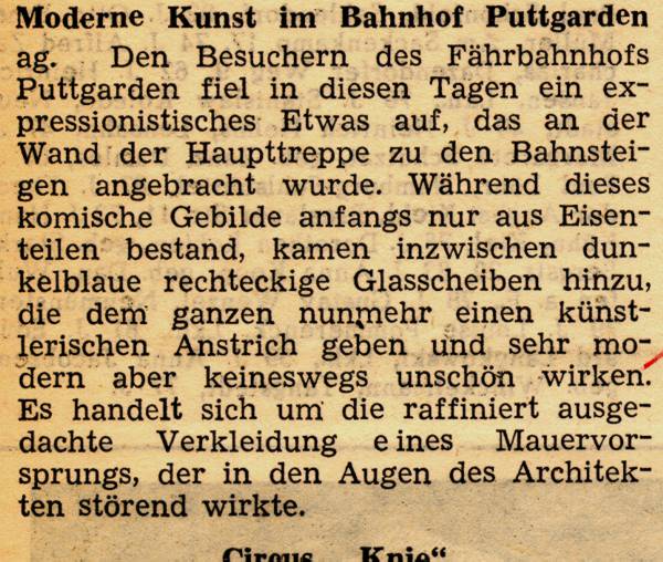 1963 10 11 Moderne Kunst im Bahnhof Puttgarden