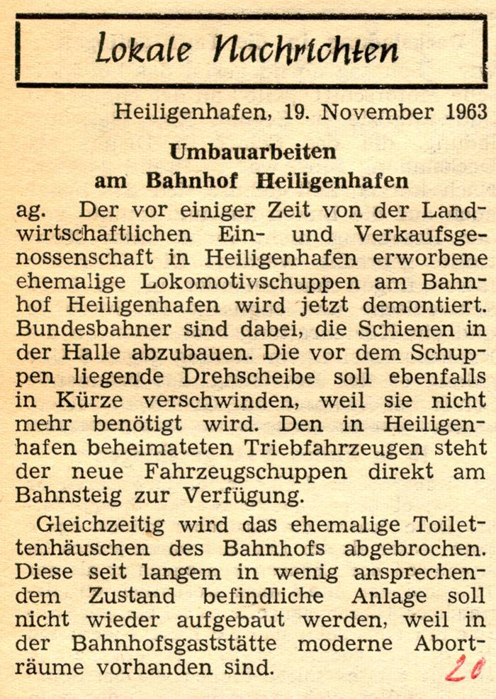 1963 11 19 Umbauarbeiten am Bahnhof Heiligenhafen
