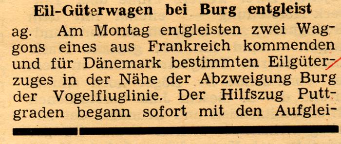 1963 11 29 Eil Gueterwagen bei Burg entgleist A