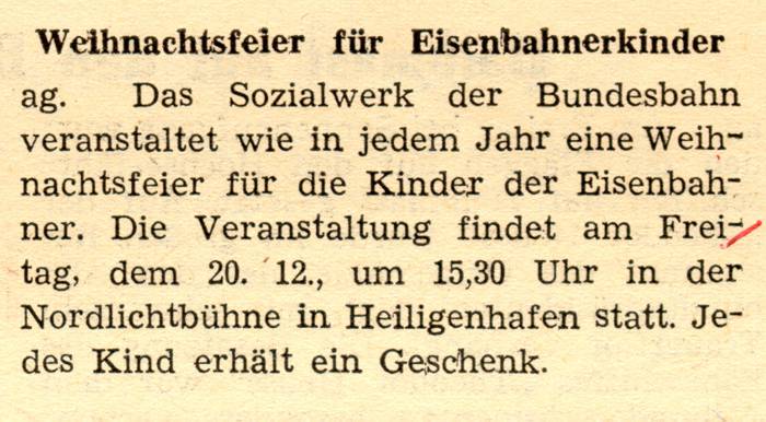 1963 12 17 Weihnachtsfeier fuer Eisenbahnerkinder