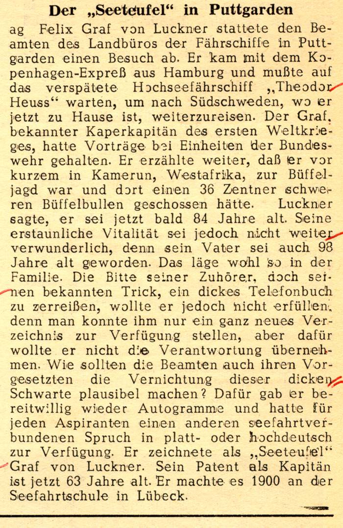 1963 12 24 Der Seeteufel in Putgarden Felix Graf von Luckner