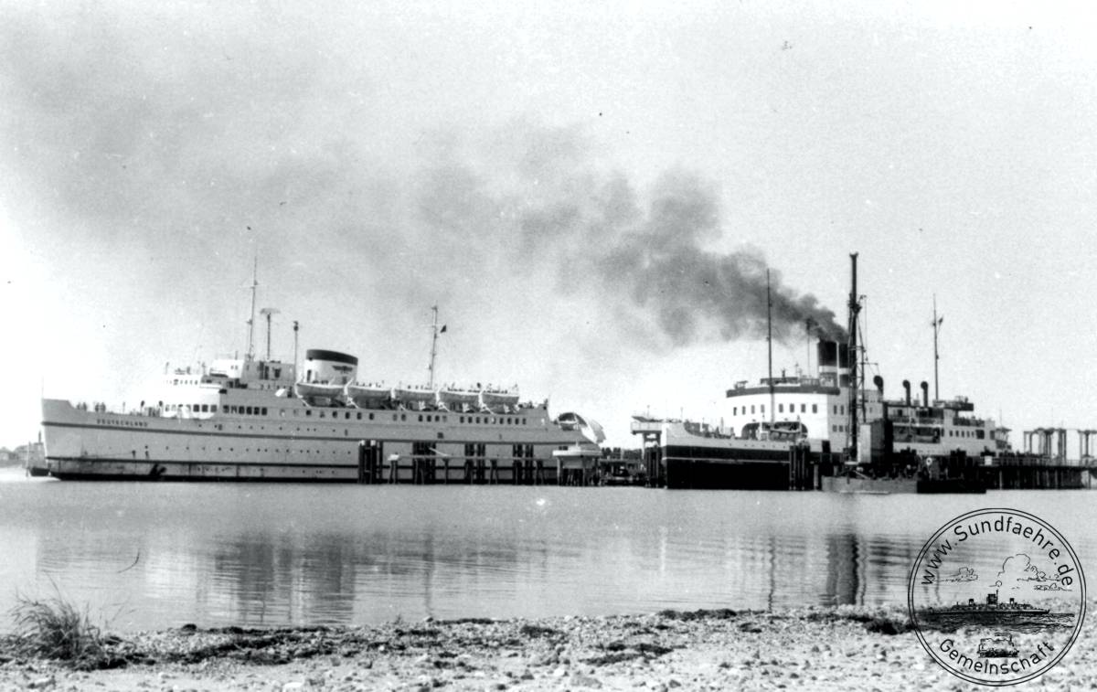 1954 FS Deutschland und Danmark in Grossenbrode Kai