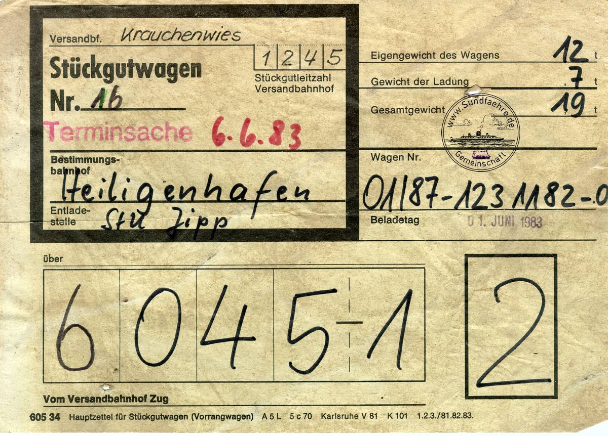 1983 06 01 Wagenzettel 1 6 83