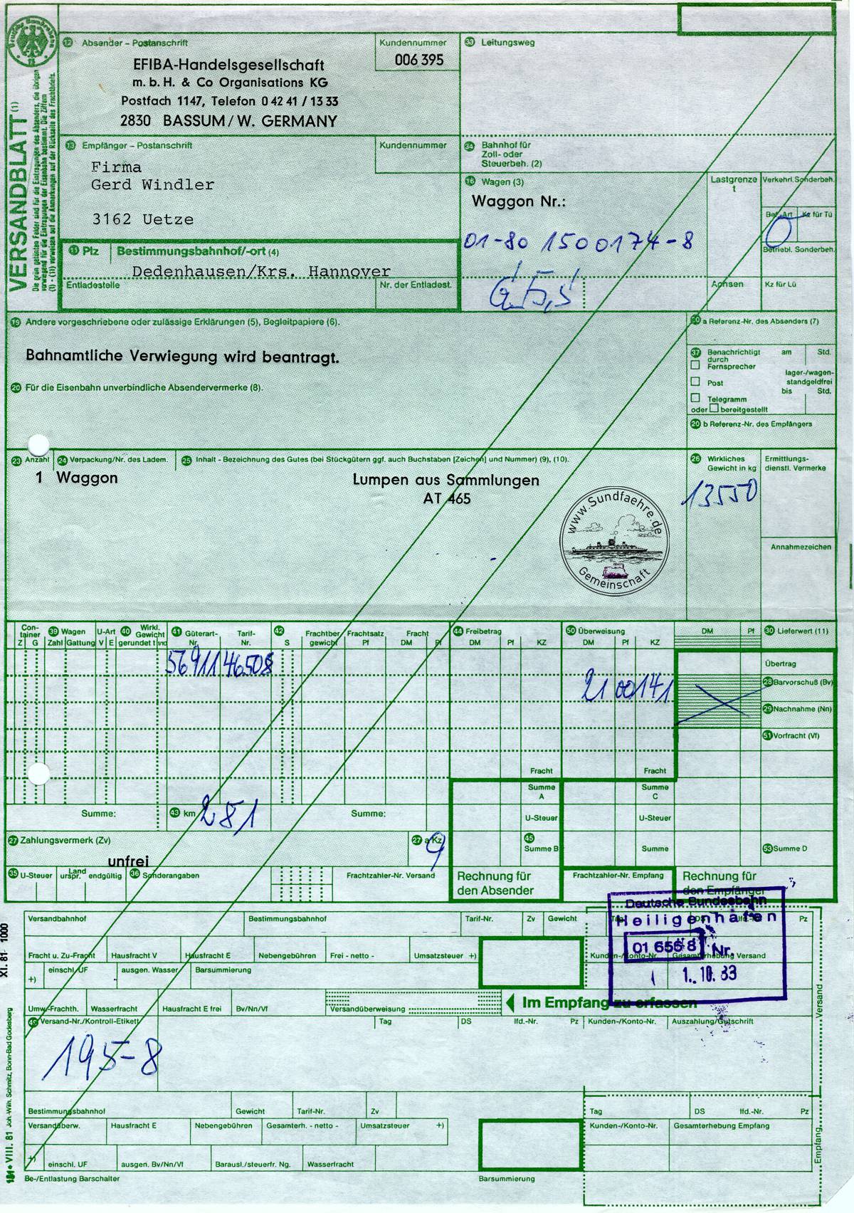 1983 10 01 Versandblatt1 10 83 Lumpen aus Slg